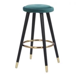 Lumisource Cavalier Counter Stool in Black Wood, Green Velvet and Gold, PK 2 -Kitchen & Dining Furniture Sales Store LumiSource20LLC B26xxCAVLERxxBKVGN2xxxx4xxxxf32c81