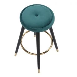 Lumisource Cavalier Counter Stool in Black Wood, Green Velvet and Gold, PK 2 -Kitchen & Dining Furniture Sales Store LumiSource20LLC B26xxCAVLERxxBKVGN2xxxx6xxxx2a9e00