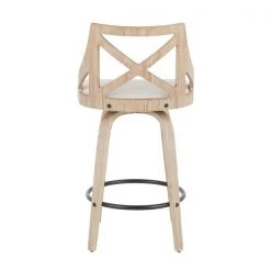 Lumisource Charlotte Counter Stool in White Washed Wood and Cream Fabric, PK 2 -Kitchen & Dining Furniture Sales Store LumiSource20LLC B26xxCHARLOTxxWWCR2xxxx5xxxx1feaac