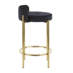 Lumisource Chloe Counter Stool in Gold Metal and Black Velvet, PK 2 -Kitchen & Dining Furniture Sales Store LumiSource20LLC B26xxCHLOExxAUVBK2xxxx3xxxx41031d