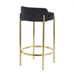 Lumisource Chloe Counter Stool in Gold Metal and Black Velvet, PK 2 -Kitchen & Dining Furniture Sales Store LumiSource20LLC B26xxCHLOExxAUVBK2xxxx4xxxx7163b4