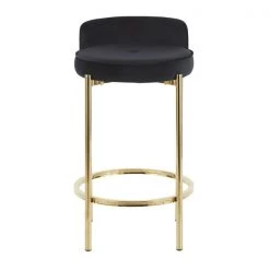 Lumisource Chloe Counter Stool in Gold Metal and Black Velvet, PK 2 -Kitchen & Dining Furniture Sales Store LumiSource20LLC B26xxCHLOExxAUVBK2xxxx6xxxxce01b8