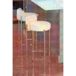 Lumisource Chloe Counter Stool in Gold Metal and White Velvet, PK 2 -Kitchen & Dining Furniture Sales Store LumiSource20LLC B26xxCHLOExxAUVW2xxxx13xxxxf9f880