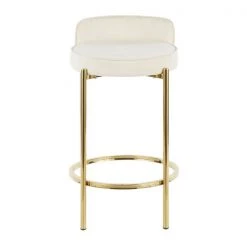 Lumisource Chloe Counter Stool in Gold Metal and White Velvet, PK 2 -Kitchen & Dining Furniture Sales Store LumiSource20LLC B26xxCHLOExxAUVW2xxxx6xxxxcd928b