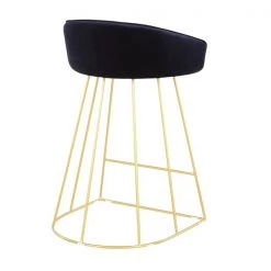 Lumisource Canary Counter Stool in Gold with Blue Velvet, PK 2 -Kitchen & Dining Furniture Sales Store LumiSource20LLC B26xxCNRYUPxxAUBU2xxxx4xxxxb7ae30