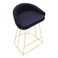 Lumisource Canary Counter Stool in Gold with Blue Velvet, PK 2 -Kitchen & Dining Furniture Sales Store LumiSource20LLC B26xxCNRYUPxxAUBU2xxxx7xxxxb5fb5a