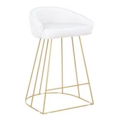 Lumisource Canary Counter Stool in Gold with White Velvet Fabric, PK 2 -Kitchen & Dining Furniture Sales Store LumiSource20LLC B26xxCNRYUPxxAUVW2xxxx2xxxx98e316