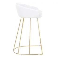Lumisource Canary Counter Stool in Gold with White Velvet Fabric, PK 2 -Kitchen & Dining Furniture Sales Store LumiSource20LLC B26xxCNRYUPxxAUVW2xxxx3xxxxdc7478
