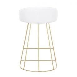 Lumisource Canary Counter Stool in Gold with White Velvet Fabric, PK 2 -Kitchen & Dining Furniture Sales Store LumiSource20LLC B26xxCNRYUPxxAUVW2xxxx5xxxx3d4845
