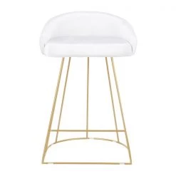 Lumisource Canary Counter Stool in Gold with White Velvet Fabric, PK 2 -Kitchen & Dining Furniture Sales Store LumiSource20LLC B26xxCNRYUPxxAUVW2xxxx6xxxxbca1c5