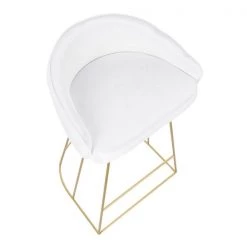 Lumisource Canary Counter Stool in Gold with White Velvet Fabric, PK 2 -Kitchen & Dining Furniture Sales Store LumiSource20LLC B26xxCNRYUPxxAUVW2xxxx7xxxx1df1ad