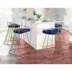 Lumisource Canary Counter Stool in Gold with Blue Velvet, PK 2 -Kitchen & Dining Furniture Sales Store LumiSource20LLC B26xxCNRYxxAUxxBU2xxxx13xxxx1befb0