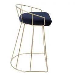 Lumisource Canary Counter Stool in Gold with Blue Velvet, PK 2 -Kitchen & Dining Furniture Sales Store LumiSource20LLC B26xxCNRYxxAUxxBU2xxxx3xxxx1b3744