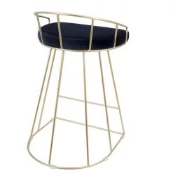 Lumisource Canary Counter Stool in Gold with Blue Velvet, PK 2 -Kitchen & Dining Furniture Sales Store LumiSource20LLC B26xxCNRYxxAUxxBU2xxxx4xxxxb3315c