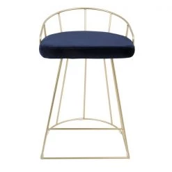 Lumisource Canary Counter Stool in Gold with Blue Velvet, PK 2 -Kitchen & Dining Furniture Sales Store LumiSource20LLC B26xxCNRYxxAUxxBU2xxxx6xxxx54865d