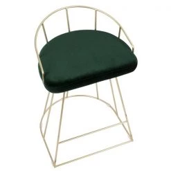 Lumisource Canary Counter Stool in Gold with Green Velvet, PK 2 -Kitchen & Dining Furniture Sales Store LumiSource20LLC B26xxCNRYxxAUxxGN2xxxx7xxxx7ff11c