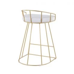Lumisource Canary Counter Stool in Gold with White Velvet Fabric, PK 2 -Kitchen & Dining Furniture Sales Store LumiSource20LLC B26xxCNRYxxAUxxVW2xxxx4xxxxc553ce