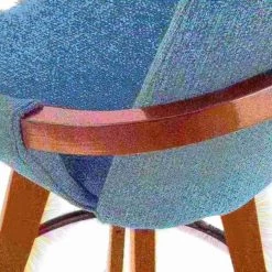Lumisource Cosmo Counter Stool in Walnut and Blue Noise Fabric -Kitchen & Dining Furniture Sales Store LumiSource20LLC B26xxCOSMOxxWLFBUxxxx9xxxx6cb8ce