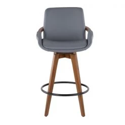 Lumisource Cosmo Counter Stool in Walnut and Grey Faux Leather -Kitchen & Dining Furniture Sales Store LumiSource20LLC B26xxCOSMOxxWLxxGYxxxx5xxxxaef61b