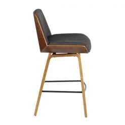 Lumisource Corazza Counter Stool in Walnut Wood and Charcoal Fabric -Kitchen & Dining Furniture Sales Store LumiSource20LLC B26xxCRZZXxxWLxxCHAxxxx2xxxxc5a371