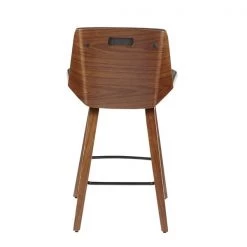 Lumisource Corazza Counter Stool in Walnut Wood and Charcoal Fabric -Kitchen & Dining Furniture Sales Store LumiSource20LLC B26xxCRZZXxxWLxxCHAxxxx4xxxx118c44