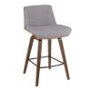 Lumisource Corazza Counter Stool in Walnut Wood and Light Grey Fabric -Kitchen & Dining Furniture Sales Store LumiSource20LLC B26xxCRZZXxxWLxxLGYxxxx1xxxx3f643a