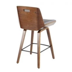 Lumisource Corazza Counter Stool in Walnut Wood and Light Grey Fabric -Kitchen & Dining Furniture Sales Store LumiSource20LLC B26xxCRZZXxxWLxxLGYxxxx3xxxx3c1744