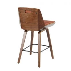 Lumisource Corazza Counter Stool in Walnut Wood and Orange Fabric -Kitchen & Dining Furniture Sales Store LumiSource20LLC B26xxCRZZXxxWLxxOxxxx3xxxxdf34c6