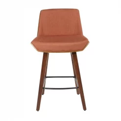 Lumisource Corazza Counter Stool in Walnut Wood and Orange Fabric -Kitchen & Dining Furniture Sales Store LumiSource20LLC B26xxCRZZXxxWLxxOxxxx5xxxx1aca4f