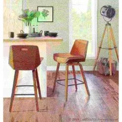 Lumisource Corazza Counter Stool in Walnut Wood and Orange Fabric -Kitchen & Dining Furniture Sales Store LumiSource20LLC B26xxCRZZXxxWLxxOxxxx8xxxxd2d13b