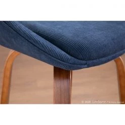 Lumisource Diana Counter Stool in Walnut Wood and Blue Corduroy, PK 2 -Kitchen & Dining Furniture Sales Store LumiSource20LLC B26xxDIANACORxxGRTQxxWLBU2xxxx11xxxx470b0c