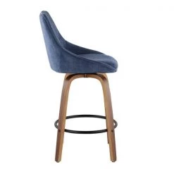 Lumisource Diana Counter Stool in Walnut Wood and Blue Corduroy, PK 2 -Kitchen & Dining Furniture Sales Store LumiSource20LLC B26xxDIANACORxxGRTQxxWLBU2xxxx3xxxx057d28