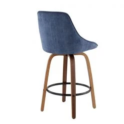 Lumisource Diana Counter Stool in Walnut Wood and Blue Corduroy, PK 2 -Kitchen & Dining Furniture Sales Store LumiSource20LLC B26xxDIANACORxxGRTQxxWLBU2xxxx4xxxx558f63