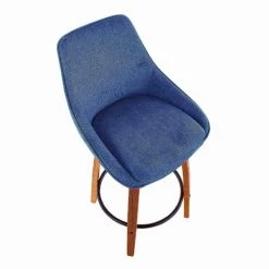 Lumisource Diana Counter Stool in Walnut Wood and Blue Corduroy, PK 2 -Kitchen & Dining Furniture Sales Store LumiSource20LLC B26xxDIANACORxxGRTQxxWLBU2xxxx7xxxxdf4e77