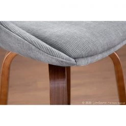 Lumisource Diana Counter Stool in Walnut Wood and Grey Corduroy, PK 2 -Kitchen & Dining Furniture Sales Store LumiSource20LLC B26xxDIANACORxxGRTQxxWLGY2xxxx11xxxx4f61a7