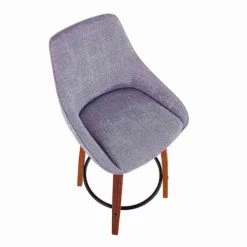 Lumisource Diana Counter Stool in Walnut Wood and Grey Corduroy, PK 2 -Kitchen & Dining Furniture Sales Store LumiSource20LLC B26xxDIANACORxxGRTQxxWLGY2xxxx7xxxx714b7b