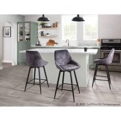 Lumisource Diana Counter Stool - Set of 2 PR -Kitchen & Dining Furniture Sales Store LumiSource20LLC B26xxDIANAxx55SWVXxxBKVGY2xxxx10xxxx369d25
