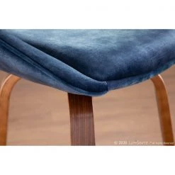 Lumisource Diana Counter Stool in Walnut Wood and Blue Velvet, PK 2 -Kitchen & Dining Furniture Sales Store LumiSource20LLC B26xxDIANAxxGRTQxxWLVBU2xxxx11xxxxc72ec7