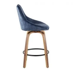 Lumisource Diana Counter Stool in Walnut Wood and Blue Velvet, PK 2 -Kitchen & Dining Furniture Sales Store LumiSource20LLC B26xxDIANAxxGRTQxxWLVBU2xxxx3xxxx46c90a