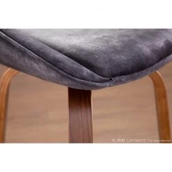 Lumisource Diana Counter Stool in Walnut Wood and Grey Velvet, PK 2 -Kitchen & Dining Furniture Sales Store LumiSource20LLC B26xxDIANAxxGRTQxxWLVGY2xxxx11xxxx98d3fa