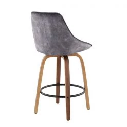 Lumisource Diana Counter Stool in Walnut Wood and Grey Velvet, PK 2 -Kitchen & Dining Furniture Sales Store LumiSource20LLC B26xxDIANAxxGRTQxxWLVGY2xxxx4xxxx918eef