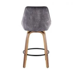 Lumisource Diana Counter Stool in Walnut Wood and Grey Velvet, PK 2 -Kitchen & Dining Furniture Sales Store LumiSource20LLC B26xxDIANAxxGRTQxxWLVGY2xxxx5xxxx2dbbbe