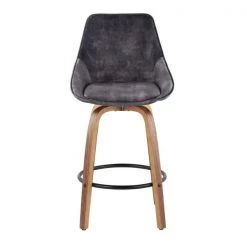 Lumisource Diana Counter Stool in Walnut Wood and Grey Velvet, PK 2 -Kitchen & Dining Furniture Sales Store LumiSource20LLC B26xxDIANAxxGRTQxxWLVGY2xxxx6xxxx5e6d43