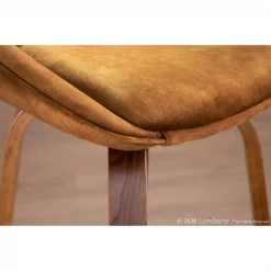 Lumisource Diana Counter Stool in Walnut Wood and Golden Yellow Velvet, PK 2 -Kitchen & Dining Furniture Sales Store LumiSource20LLC B26xxDIANAxxGRTQxxWLVY2xxxx11xxxx16f819