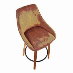 Lumisource Diana Counter Stool in Walnut Wood and Golden Yellow Velvet, PK 2 -Kitchen & Dining Furniture Sales Store LumiSource20LLC B26xxDIANAxxGRTQxxWLVY2xxxx7xxxx64f1ce