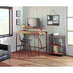 Lumisource Durango Counter Stool in Black with Grey Vintage Faux Leather, PK 2 -Kitchen & Dining Furniture Sales Store LumiSource20LLC B26xxDRNGxxBKxxGY2xxxx10xxxx8dbd41