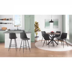 Lumisource Durango Counter Stool in Black with Grey Vintage Faux Leather, PK 2 -Kitchen & Dining Furniture Sales Store LumiSource20LLC B26xxDRNGxxBKxxGY2xxxx12xxxx7a048f