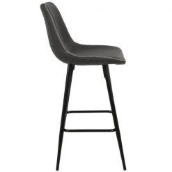 Lumisource Durango Counter Stool in Black with Grey Vintage Faux Leather, PK 2 -Kitchen & Dining Furniture Sales Store LumiSource20LLC B26xxDRNGxxBKxxGY2xxxx3xxxxb0e784