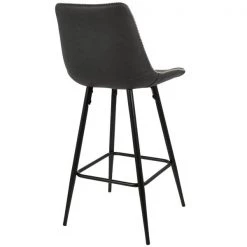 Lumisource Durango Counter Stool in Black with Grey Vintage Faux Leather, PK 2 -Kitchen & Dining Furniture Sales Store LumiSource20LLC B26xxDRNGxxBKxxGY2xxxx4xxxx32856b