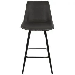 Lumisource Durango Counter Stool in Black with Grey Vintage Faux Leather, PK 2 -Kitchen & Dining Furniture Sales Store LumiSource20LLC B26xxDRNGxxBKxxGY2xxxx6xxxx05d851